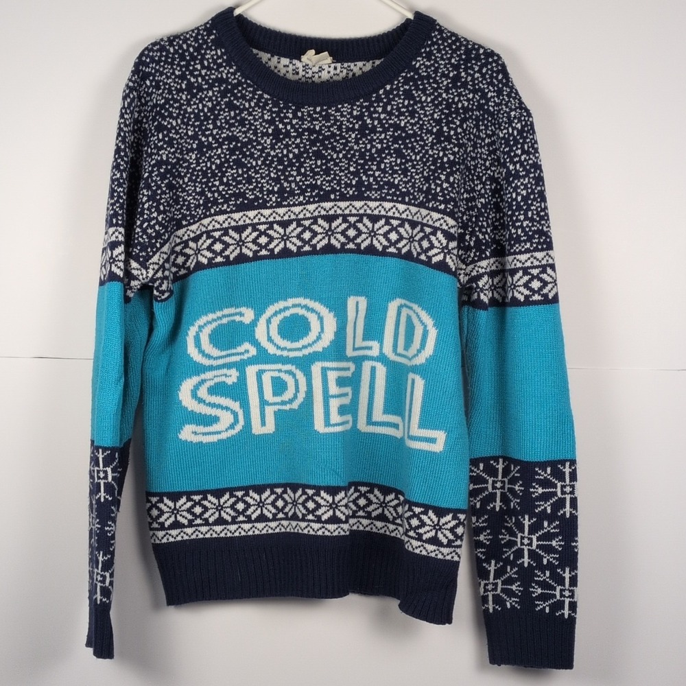 Baby It's Cold Spell Womens Large Snowflake Long Sleeve Warm Crew Neck Sweater
